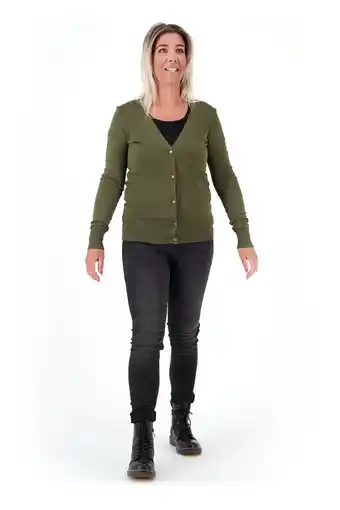 HEMA Hema damesvest olijf (olijf) aanbieding