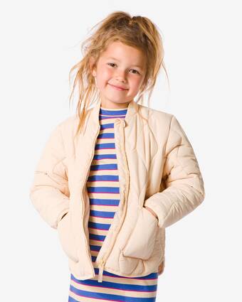 HEMA Hema kinder jas doorgestikt zand (zand) aanbieding