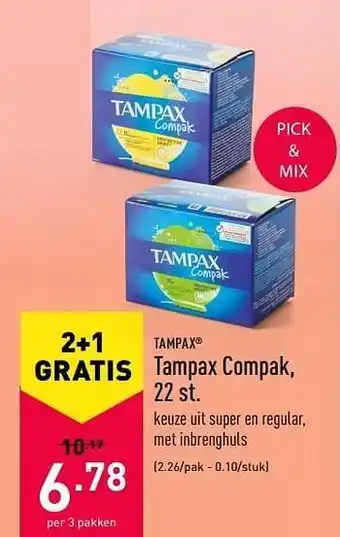Tampax Compak Super of Regular 22 stuks