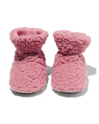 HEMA Hema baby sloffen teddy roze (roze) aanbieding