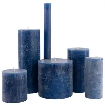 HEMA Hema rustieke kaarsen blauw (blauw) aanbieding