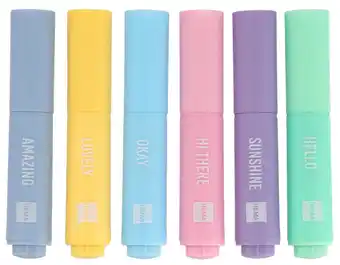 HEMA Hema mini markers pastel - 6 stuks aanbieding