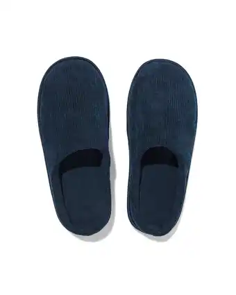 HEMA Hema heren sloffen rib blauw (blauw) aanbieding