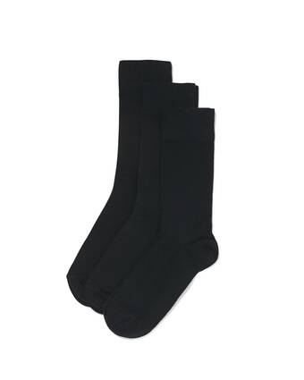 HEMA Hema herensokken biologisch katoen - 3 paar zwart (zwart) aanbieding