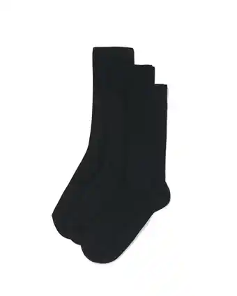Hema herensokken biologisch katoen - 3 paar zwart (zwart)