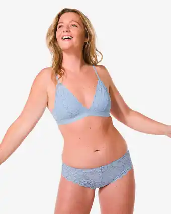 HEMA Hema bralette met kant lichtblauw (lichtblauw) aanbieding