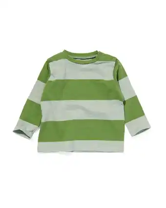 Hema baby t-shirt met strepen groen (groen)