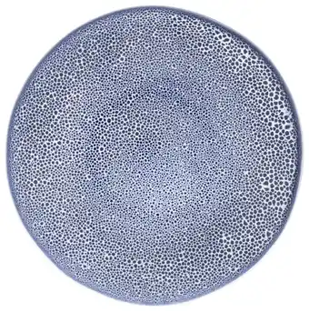 HEMA Hema gebaksbord 16.5cm porto reactief glazuur wit/blauw (blauw) aanbieding