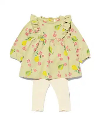 HEMA Hema baby set jurk met legging lichtgroen (lichtgroen) aanbieding