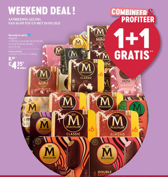 Delhaize Roomijs in sticks aanbieding