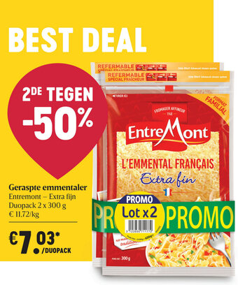 Delhaize Geraspte emmentaler aanbieding