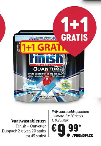 Delhaize Vaatwastabletten Finish Ontvetter aanbieding