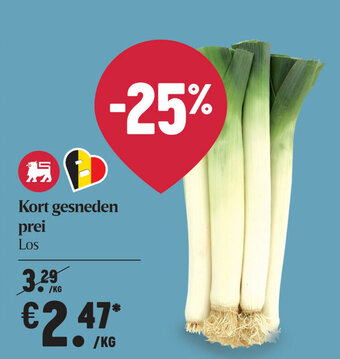 Kort gesneden prei