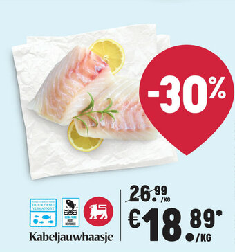 Delhaize Kabeljauwhaasje aanbieding