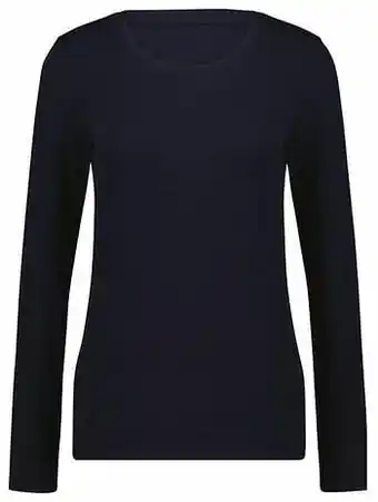 HEMA HEMA Dames T-shirt Rib Donkerblauw (donkerblauw) aanbieding