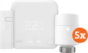 Coolblue Tado slimme thermostaat v3+ startpakket + 5 radiatorknoppen aanbieding