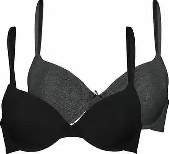 HEMA T-shirt Bh's Push Up Recycled - 2 Stuks Grijsmelange (grijsmelange)