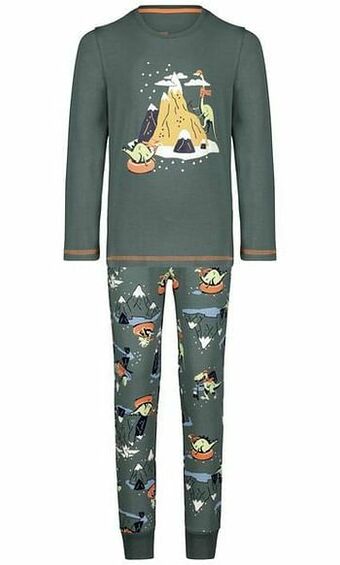 HEMA HEMA Kinderpyjama Glamping Groen (groen) aanbieding