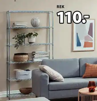 Jysk VINDINGE REK Chroom. B90 x H180 x D36 cm aanbieding