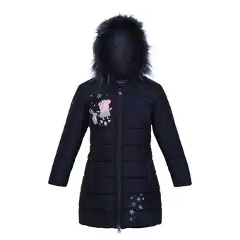 Decathlon Meisjes peppa pig bloemen gewatteerde jas (marine) aanbieding