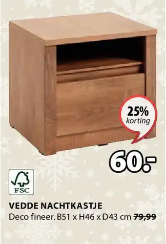 Jysk VEDDE NACHTKASTJE aanbieding