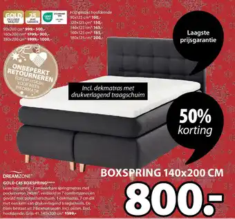 Jysk DREAMZONE GOLD C45 BOXSPRING aanbieding