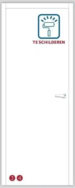 Invisible flat deur schilderdeur (b x h) 730, 780 of 830 x 2.115 mm