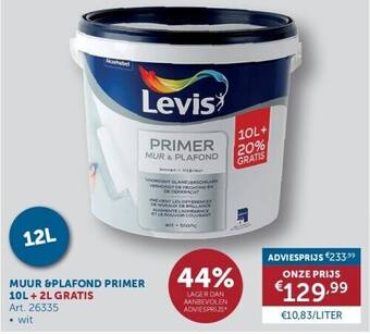 Zelfbouwmarkt Muur &plafond primer 10l + 2l gratis aanbieding