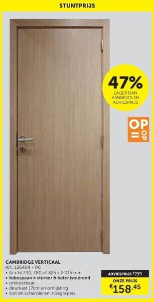 Zelfbouwmarkt Cambridge verticaal aanbieding