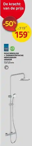 Brico Douchekolom + thermostatische mengkraan grande aanbieding