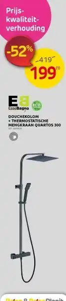 Brico Douchekolom + thermostatische mengkraan quartos 300 aanbieding