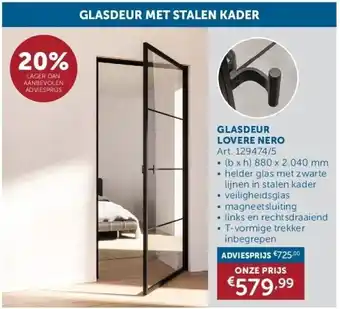 Glasdeur lovere nero