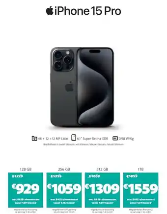 Base Iphone 15 pro aanbieding