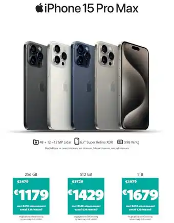 Base Iphone 15 pro max aanbieding
