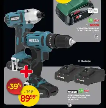 Brico Set klopboormachine & schroefmachine op batterij aanbieding