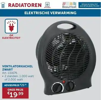 Ventilatorkachel zwart