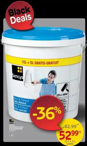 Brico Extra dekkende muur- & plafondverf aanbieding