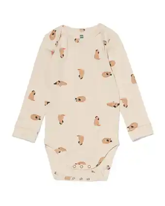HEMA Hema meegroei body met bamboe stretch honden gebroken wit (gebroken wit) aanbieding