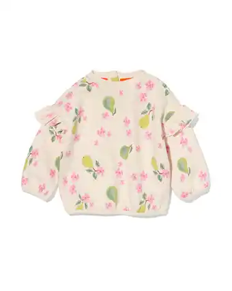 HEMA Hema babysweater met peren ecru (ecru) aanbieding