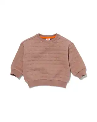 HEMA Hema baby sweater doorgestikt bruin (bruin) aanbieding