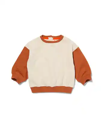 HEMA Hema baby sweater met kleurblokken bruin (bruin) aanbieding