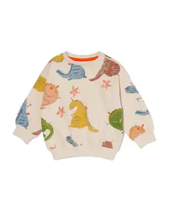 HEMA Hema baby sweater draken ecru (ecru) aanbieding