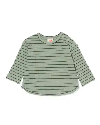 HEMA Hema newborn trui met strepen groen (groen) aanbieding