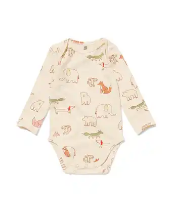 HEMA Hema body met stretch dieren beige (beige) aanbieding