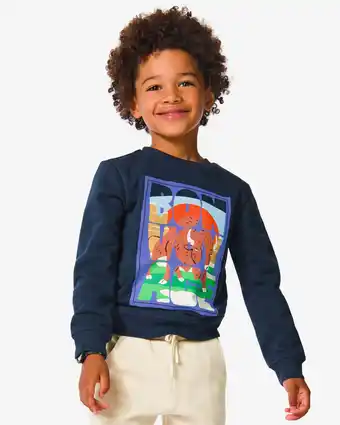 HEMA Hema kinder sweater bonvoyage donkerblauw (donkerblauw) aanbieding