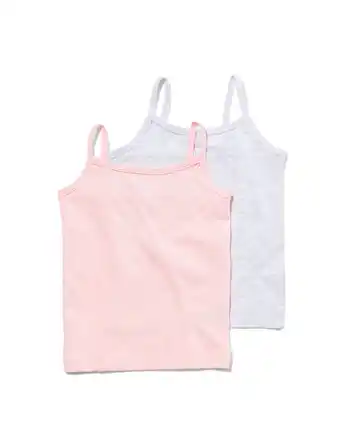 HEMA Hema 2-pak meisjeshemd grijsmelange (grijsmelange) aanbieding