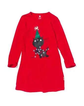 HEMA Hema siepie kindernachthemd katoen rood (rood) aanbieding