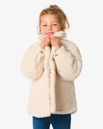 HEMA Hema kinder overshirt teddy gebroken wit (gebroken wit) aanbieding