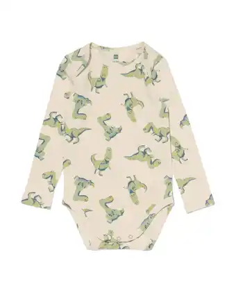 HEMA Hema romper biologisch stretch katoen dino gebroken wit (gebroken wit) aanbieding