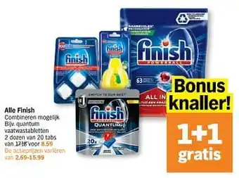 Albert Heijn Finish Quantum vaatwastabletten 20 stuks aanbieding